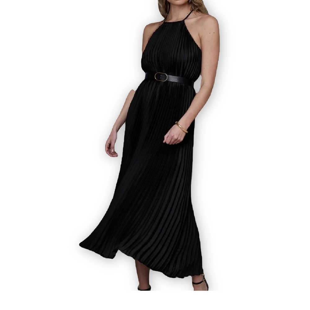 Banana Republic Halter Pleated Maxi Dress